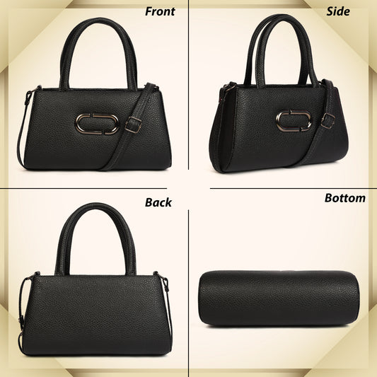 Elegant Black PU Leather Handbag – Stylish, Durable, and Perfect for Every Occasion