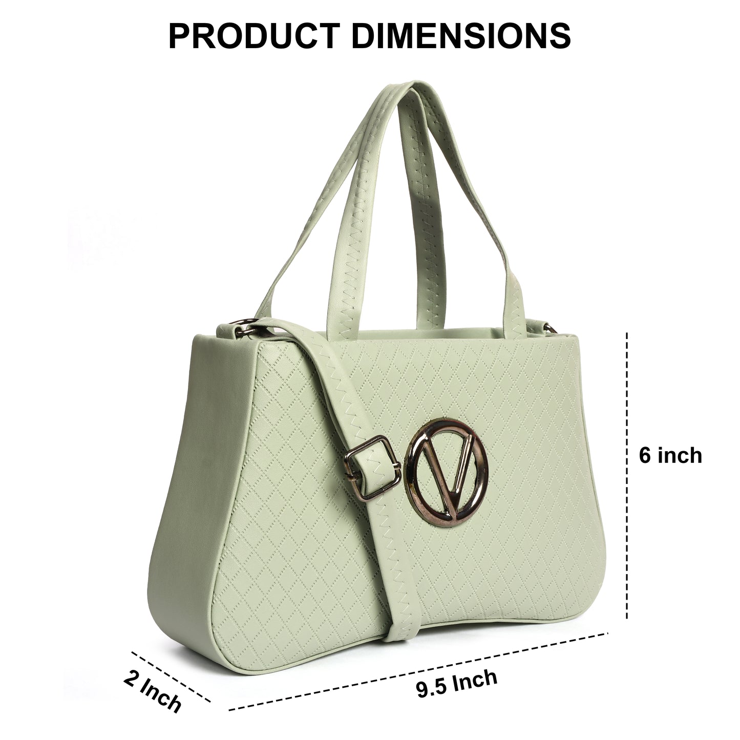 Chic Pastel Green Quilted PU Leather Handbag – Stylish & Versatile for Any Occasion