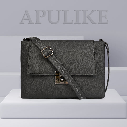 Elegant Black Leather Crossbody Messenger Bag - Timeless & Functional Design